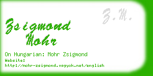 zsigmond mohr business card